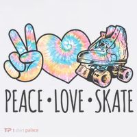 Tie Dye Roller Skating For Teen Girls Peace Love Skate Gift Women's Hoodie thumb 2