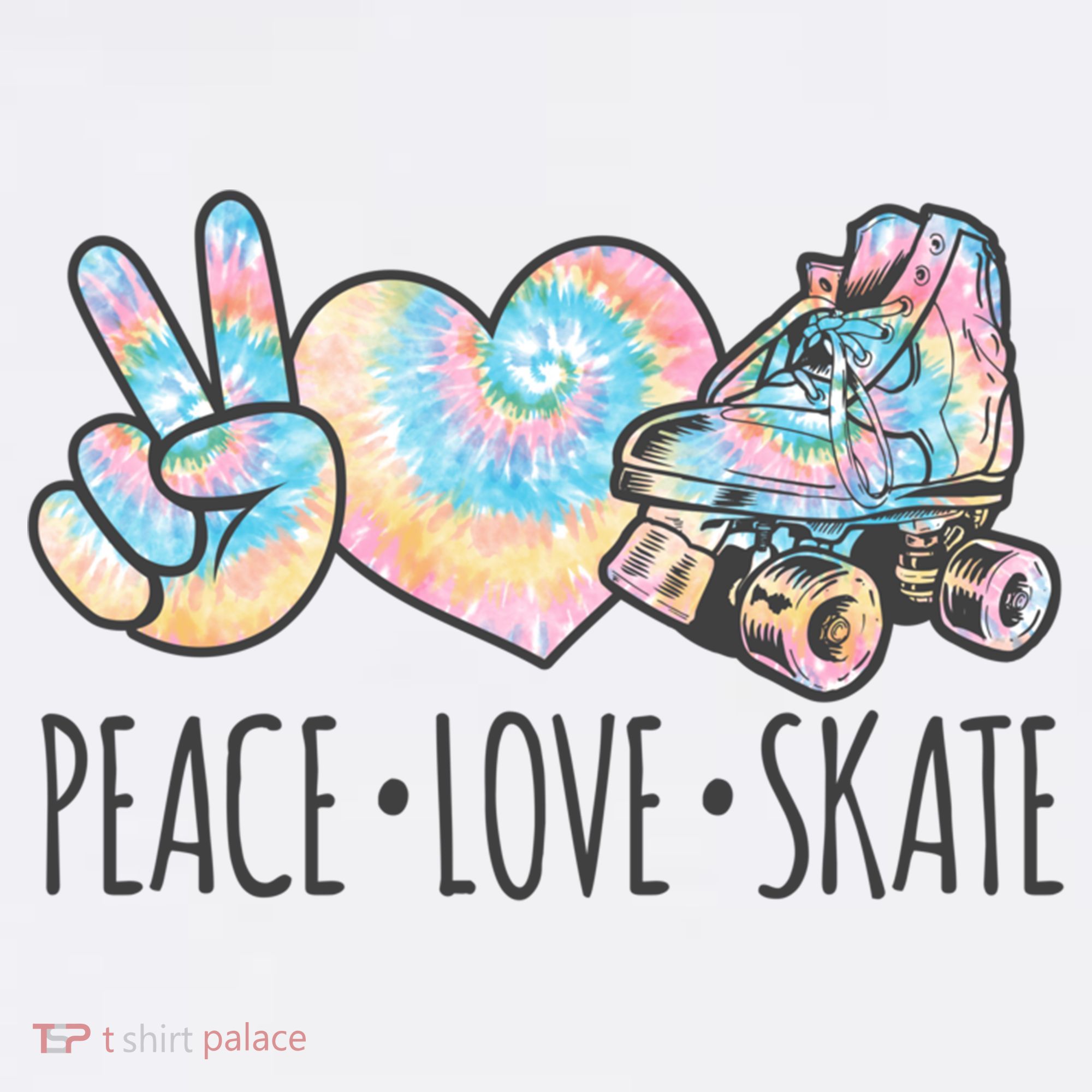 Tie Dye Roller Skating For Teen Girls Peace Love Skate Gift Women's Tank Top