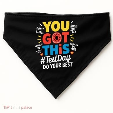 Test Day Rock The Test You Got This Teacher Test Testing USA-Made Doggie Bandana