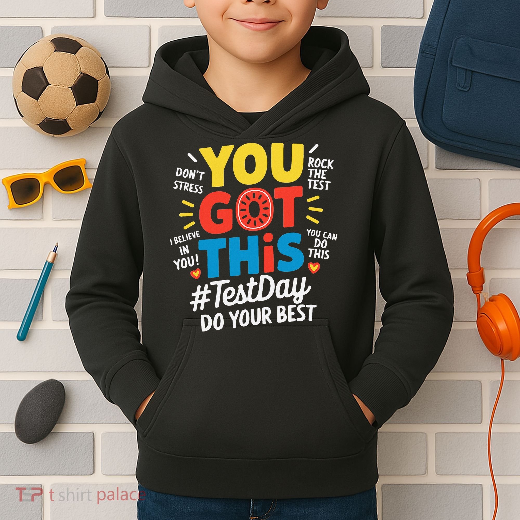 Test Day Rock The Test You Got This Teacher Test Testing Kids Hoodie