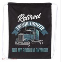 Truck Driver Retirement Funny Retired Trucker Gift Drawstring Bag thumb 0