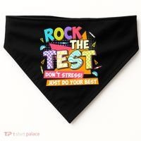 Test Day Rock The Test Teacher Testing Day  USA-Made Doggie Bandana thumb 0