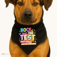 Test Day Rock The Test Teacher Testing Day  USA-Made Doggie Bandana thumb 1