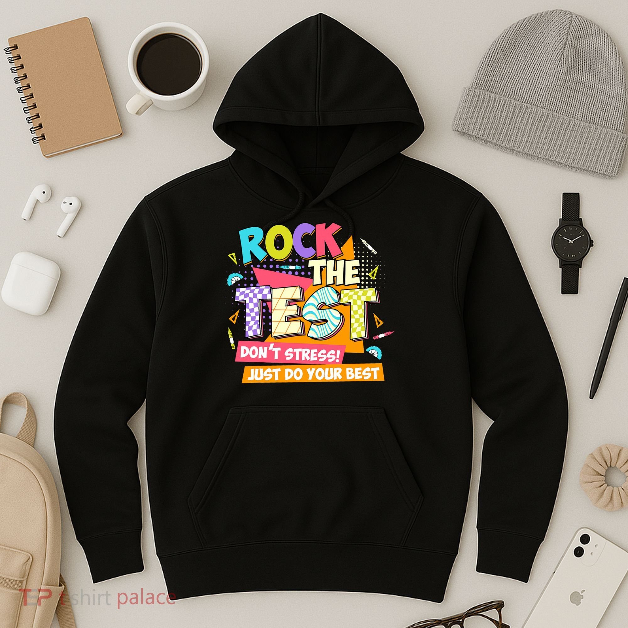 Test Day Rock The Test Teacher Testing Day  Hoodie