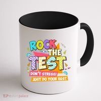 Test Day Rock The Test Teacher Testing Day  Coffee Mug thumb 1