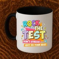Test Day Rock The Test Teacher Testing Day  Coffee Mug thumb 2