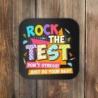 Test Day Rock The Test Teacher Testing Day  Coaster thumb 0