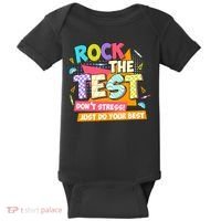 Test Day Rock The Test Teacher Testing Day  Baby Bodysuit thumb 0