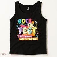 Test Day Rock The Test Teacher Testing Day  Tank Top thumb 2