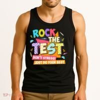 Test Day Rock The Test Teacher Testing Day  Tank Top thumb 3