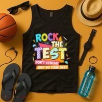 Test Day Rock The Test Teacher Testing Day  Tank Top thumb 4