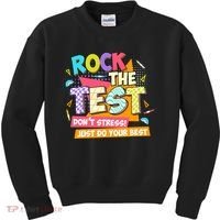 Test Day Rock The Test Teacher Testing Day  Kids Sweatshirt thumb 0