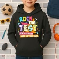 Test Day Rock The Test Teacher Testing Day  Kids Hoodie thumb 2