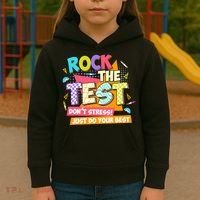 Test Day Rock The Test Teacher Testing Day  Kids Hoodie thumb 3
