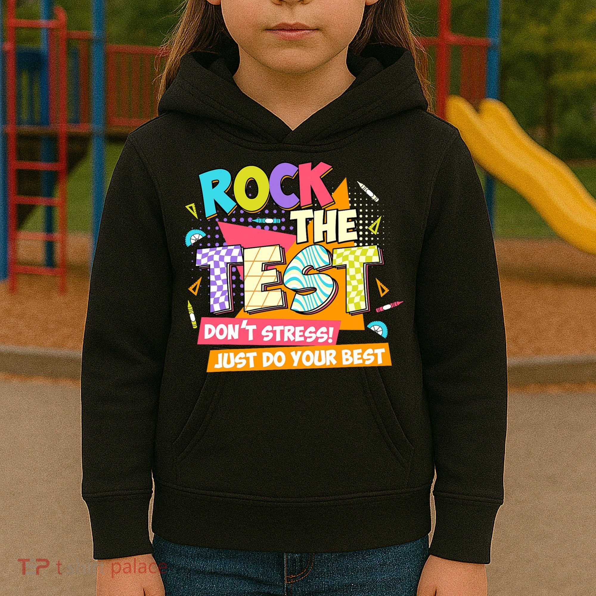 Test Day Rock The Test Teacher Testing Day  Kids Hoodie