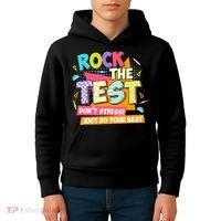 Test Day Rock The Test Teacher Testing Day  Kids Hoodie thumb 4