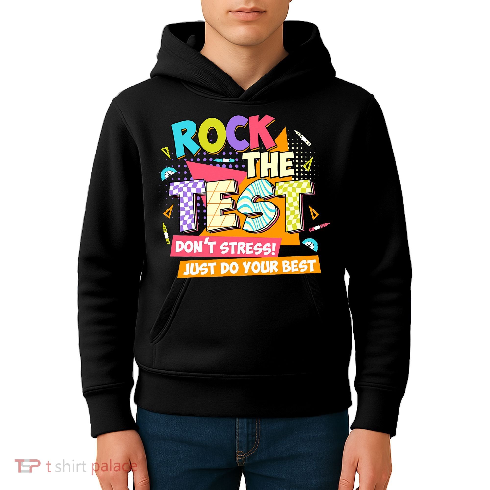 Test Day Rock The Test Teacher Testing Day  Kids Hoodie