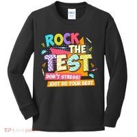 Test Day Rock The Test Teacher Testing Day  Kids Long Sleeve Shirt thumb 0