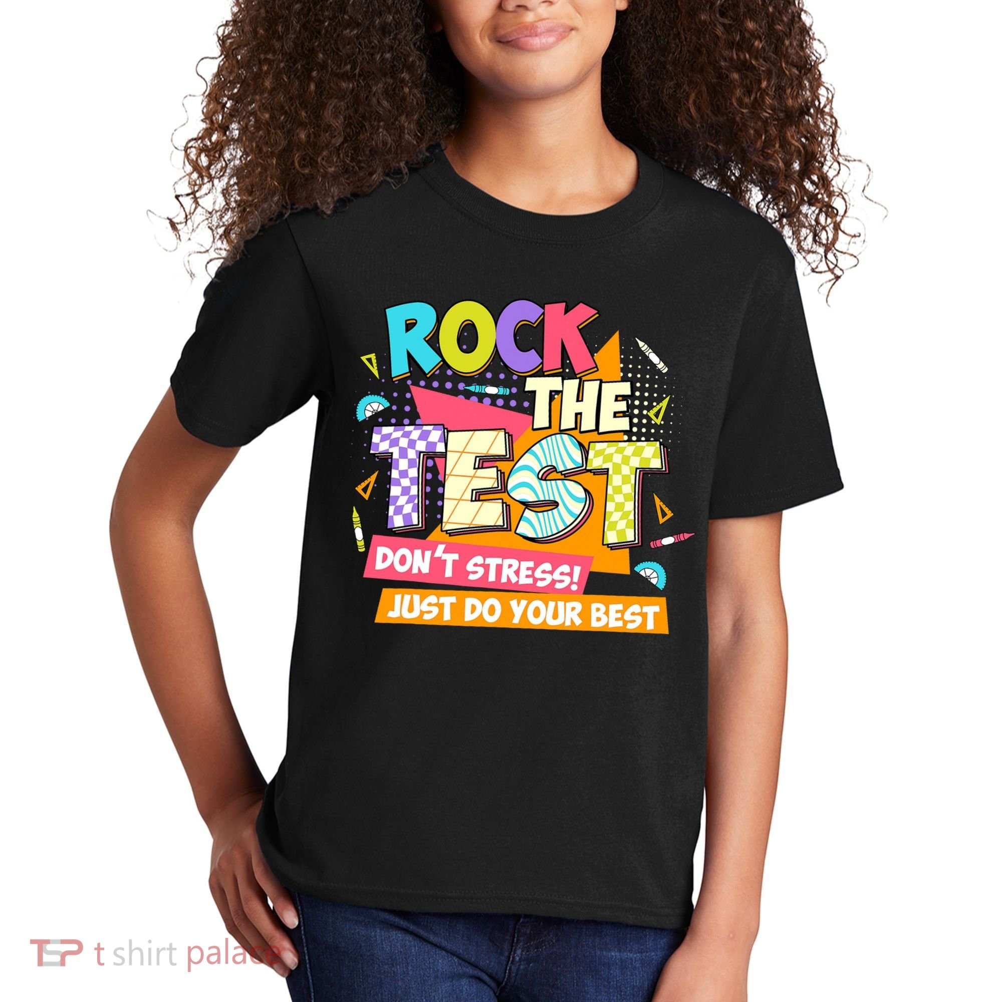 Test Day Rock The Test Teacher Testing Day  Kids T-Shirt