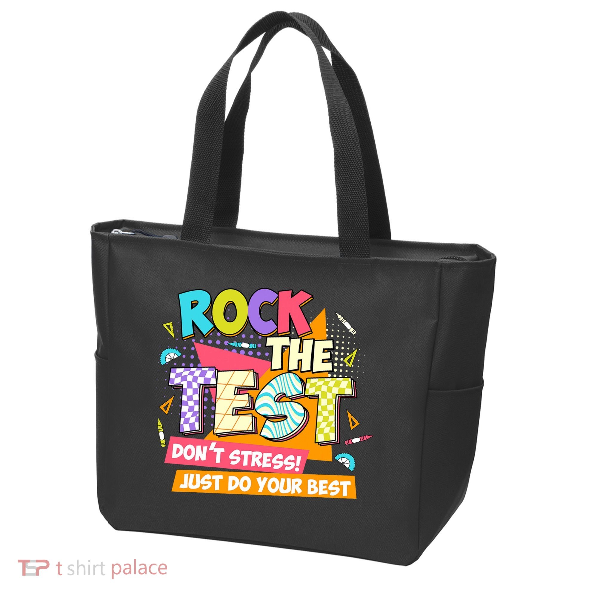 Test Day Rock The Test Teacher Testing Day  Tote Bag