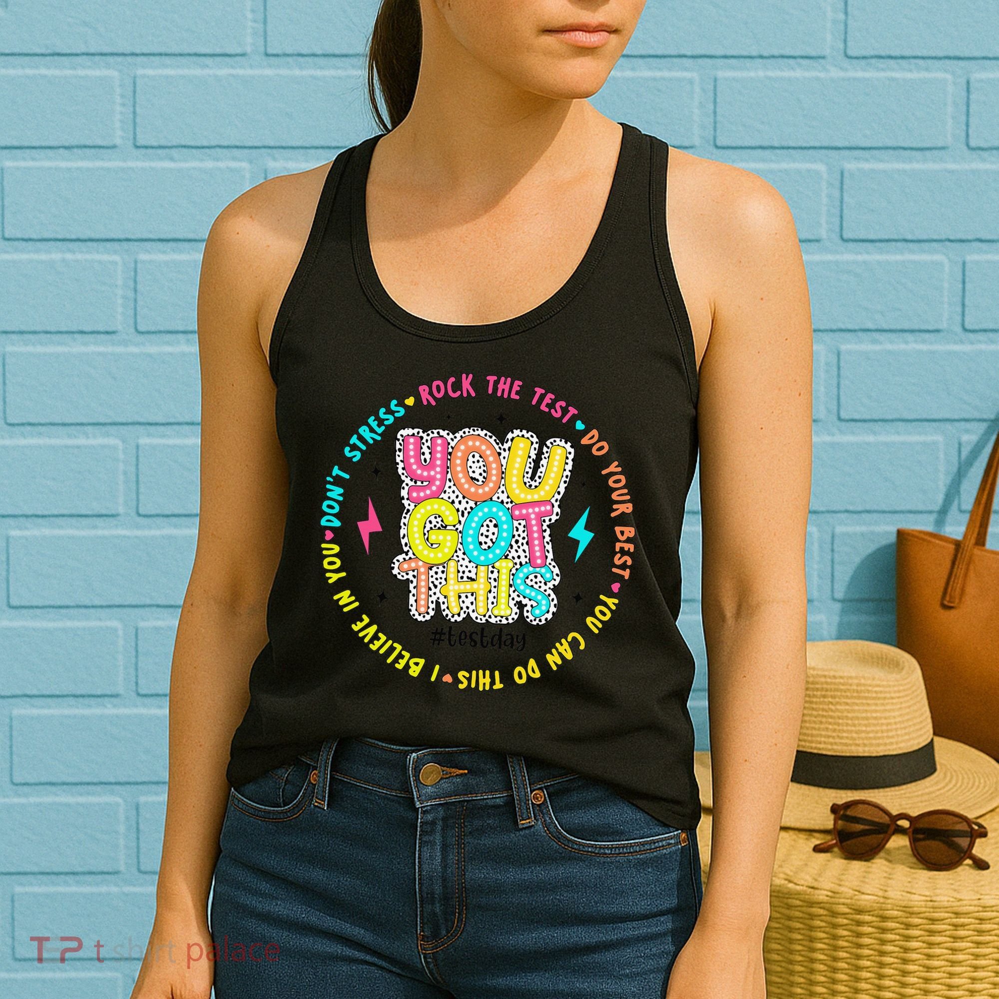 Test Day Rock The Test Teacher Testing Day You Got This Women's Tank Top