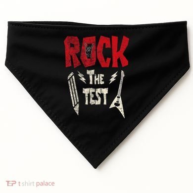 Test Day Rock The Funny Rock Teacher Student Testing Exam USA-Made Doggie Bandana