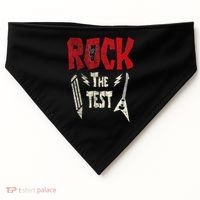 Test Day Rock The Funny Rock Teacher Student Testing Exam USA-Made Doggie Bandana thumb 0