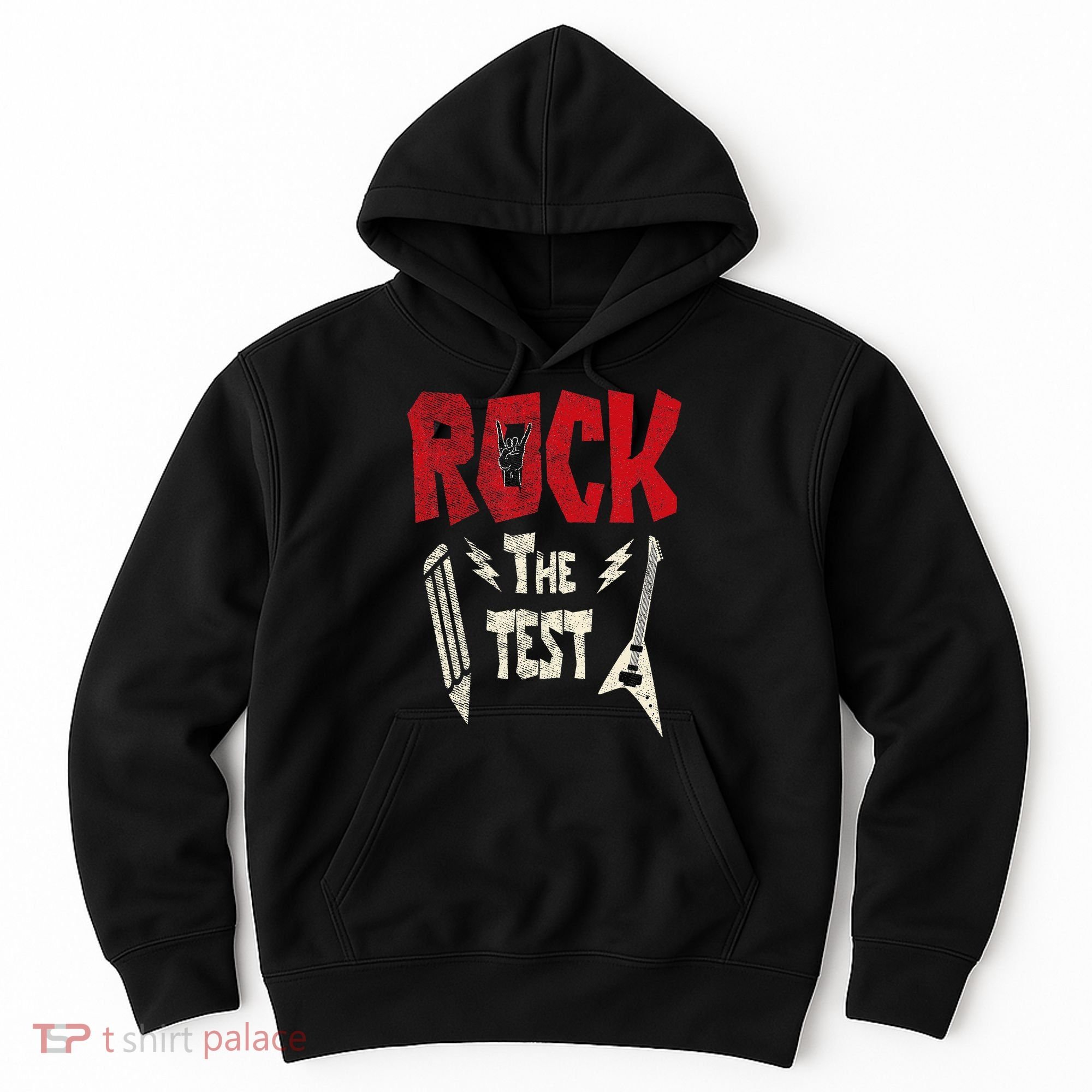 Test Day Rock The Funny Rock Teacher Student Testing Exam Hoodie