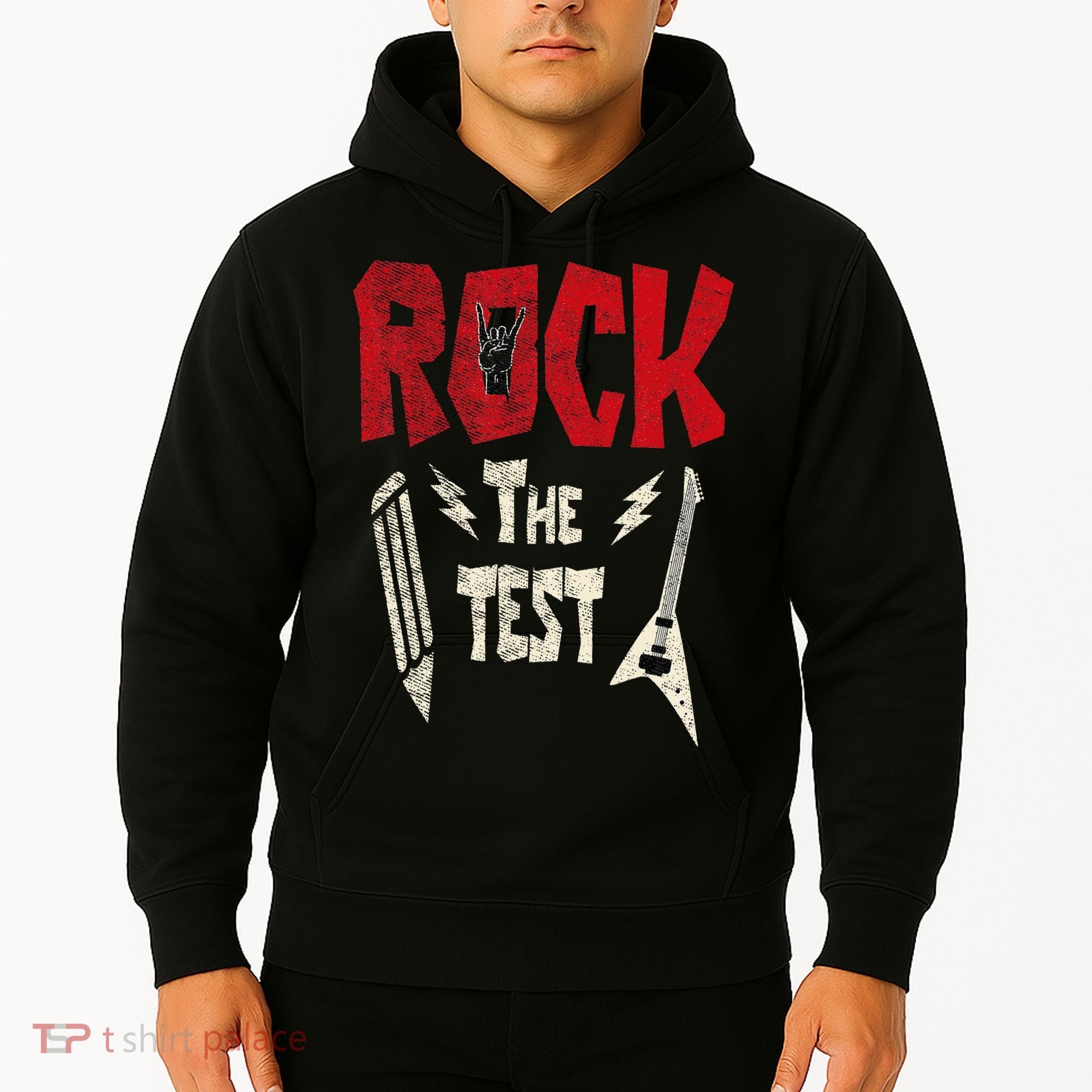 Test Day Rock The Funny Rock Teacher Student Testing Exam Hoodie