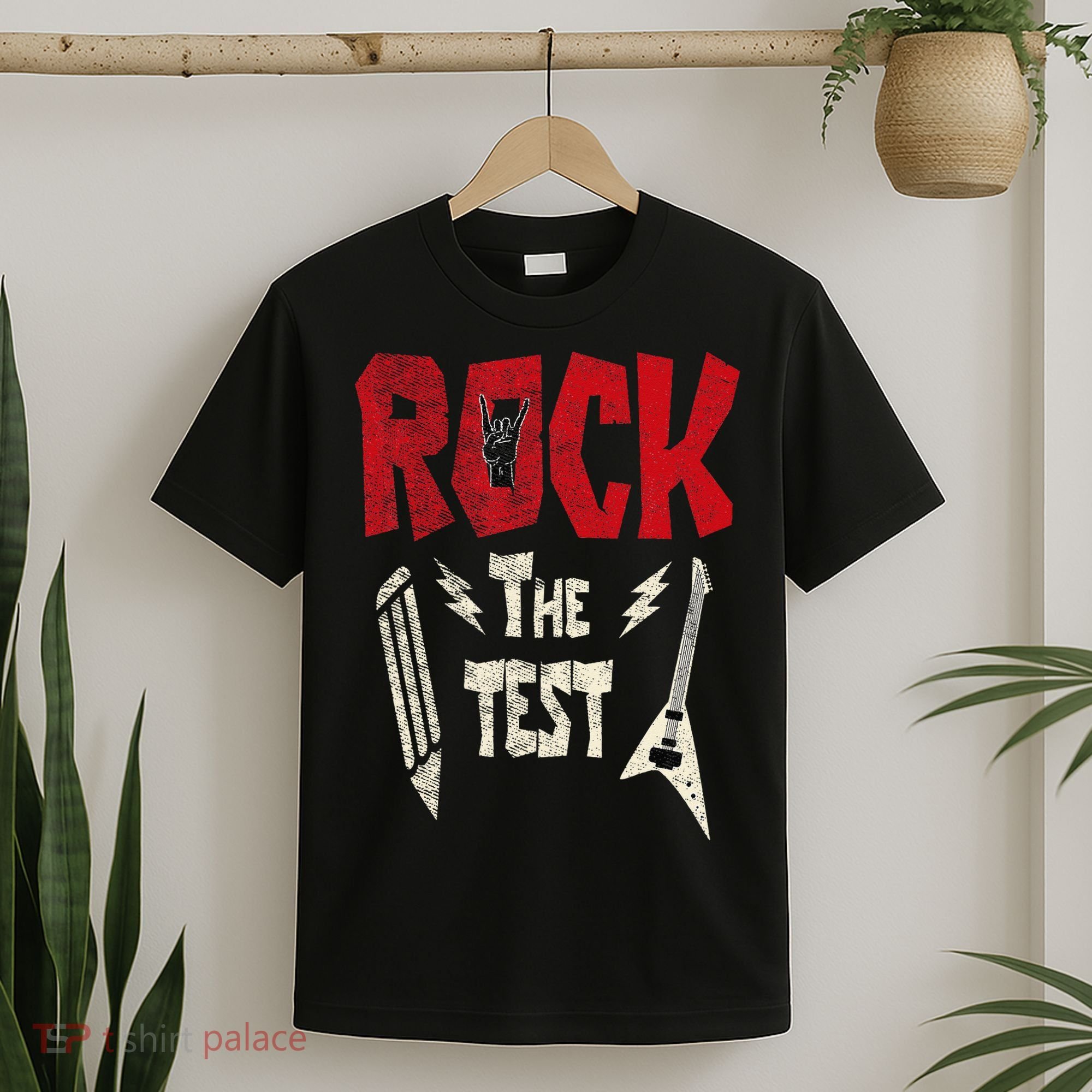 Test Day Rock The Funny Rock Teacher Student Testing Exam T-Shirt