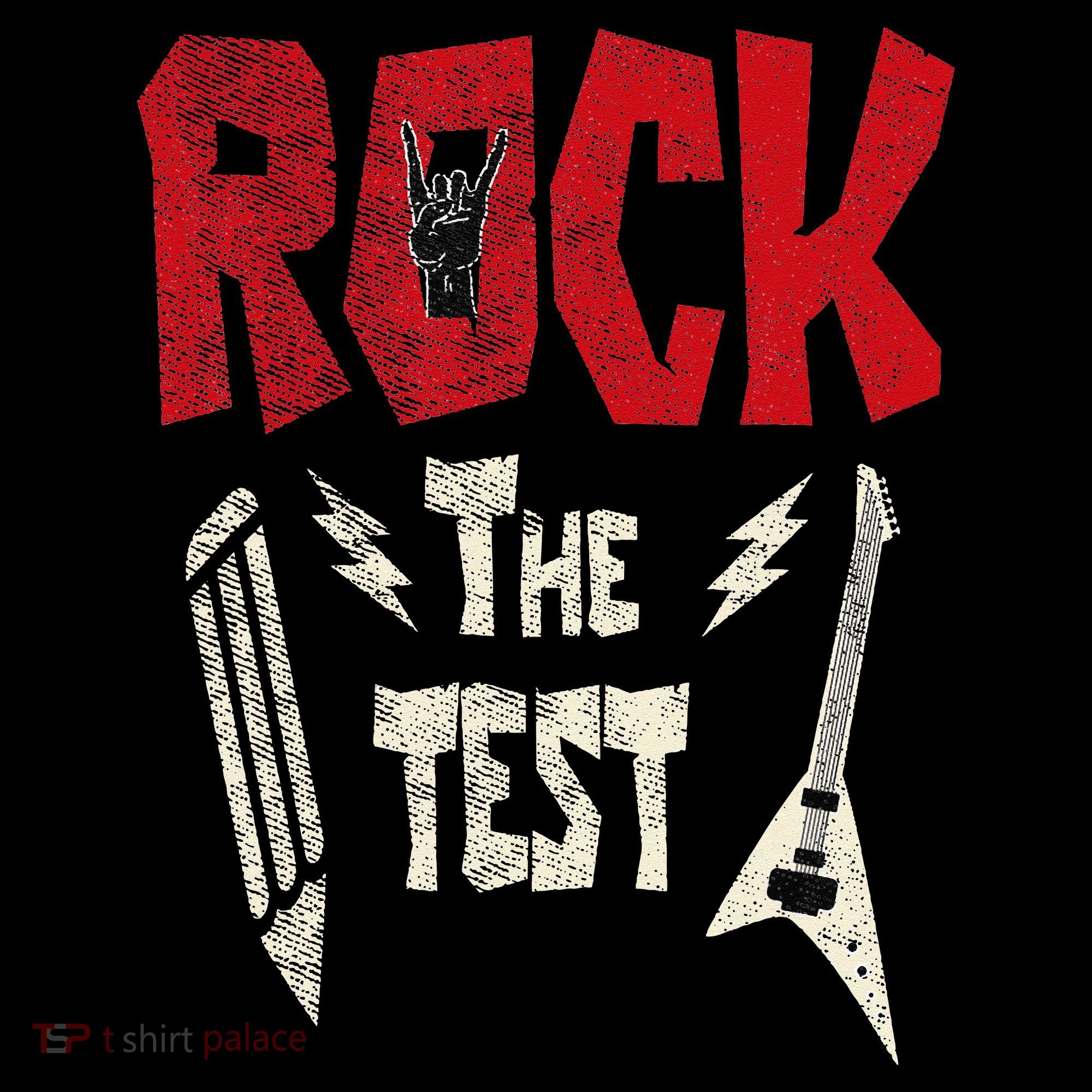 Test Day Rock The Funny Rock Teacher Student Testing Exam T-Shirt