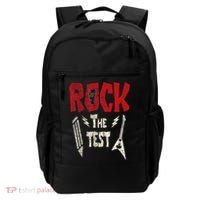 Test Day Rock The Funny Rock Teacher Student Testing Exam Backpack thumb 0