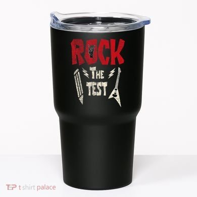 Test Day Rock The Funny Rock Teacher Student Testing Exam Tumbler