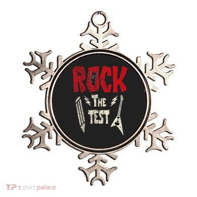 Test Day Rock The Funny Rock Teacher Student Testing Exam Ornament