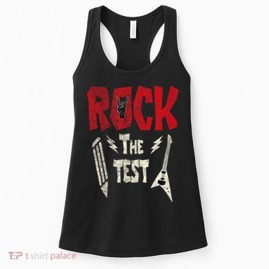 Test Day Rock The Funny Rock Teacher Student Testing Exam Women's Tank Top