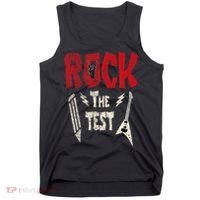 Test Day Rock The Funny Rock Teacher Student Testing Exam Tank Top thumb 0