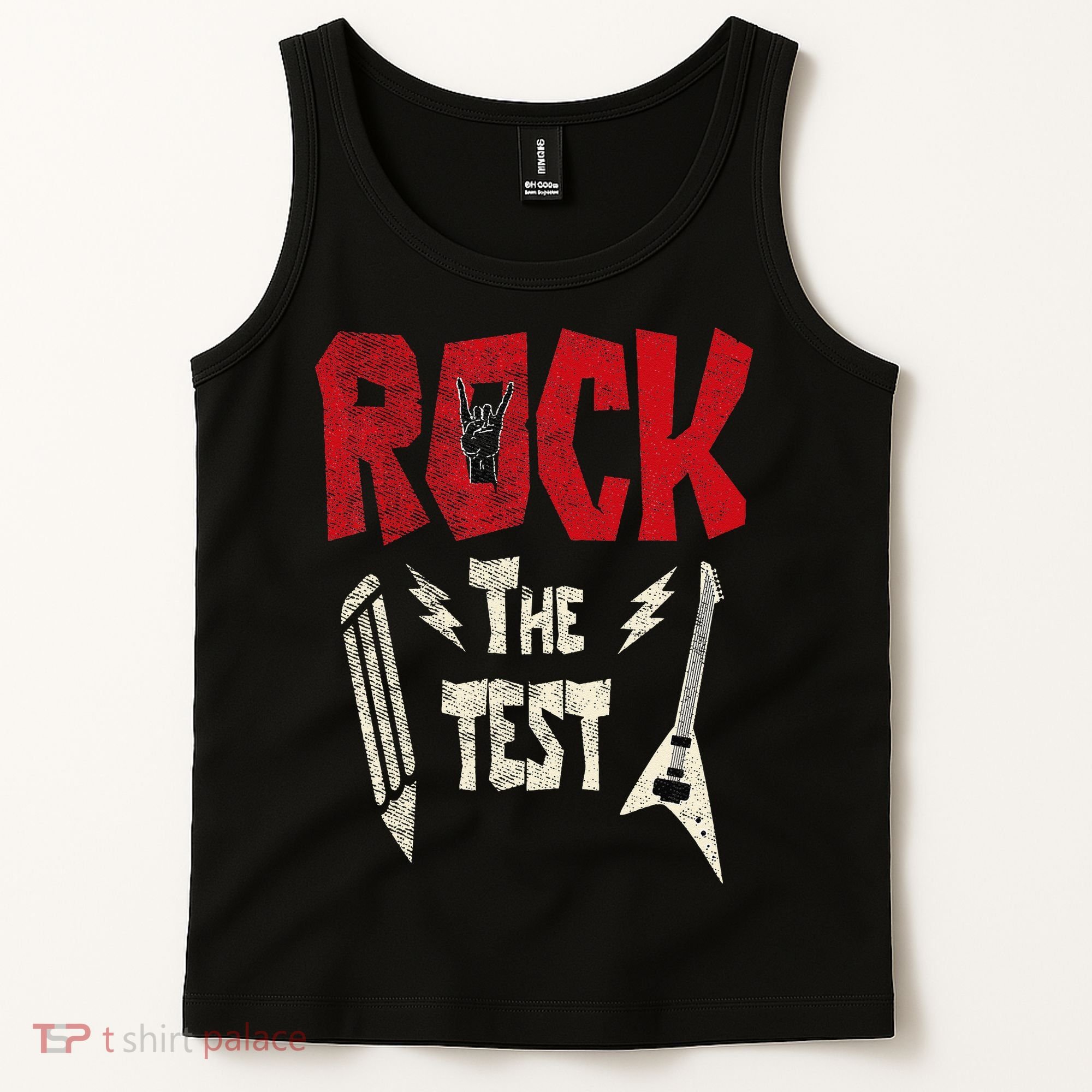 Test Day Rock The Funny Rock Teacher Student Testing Exam Tank Top