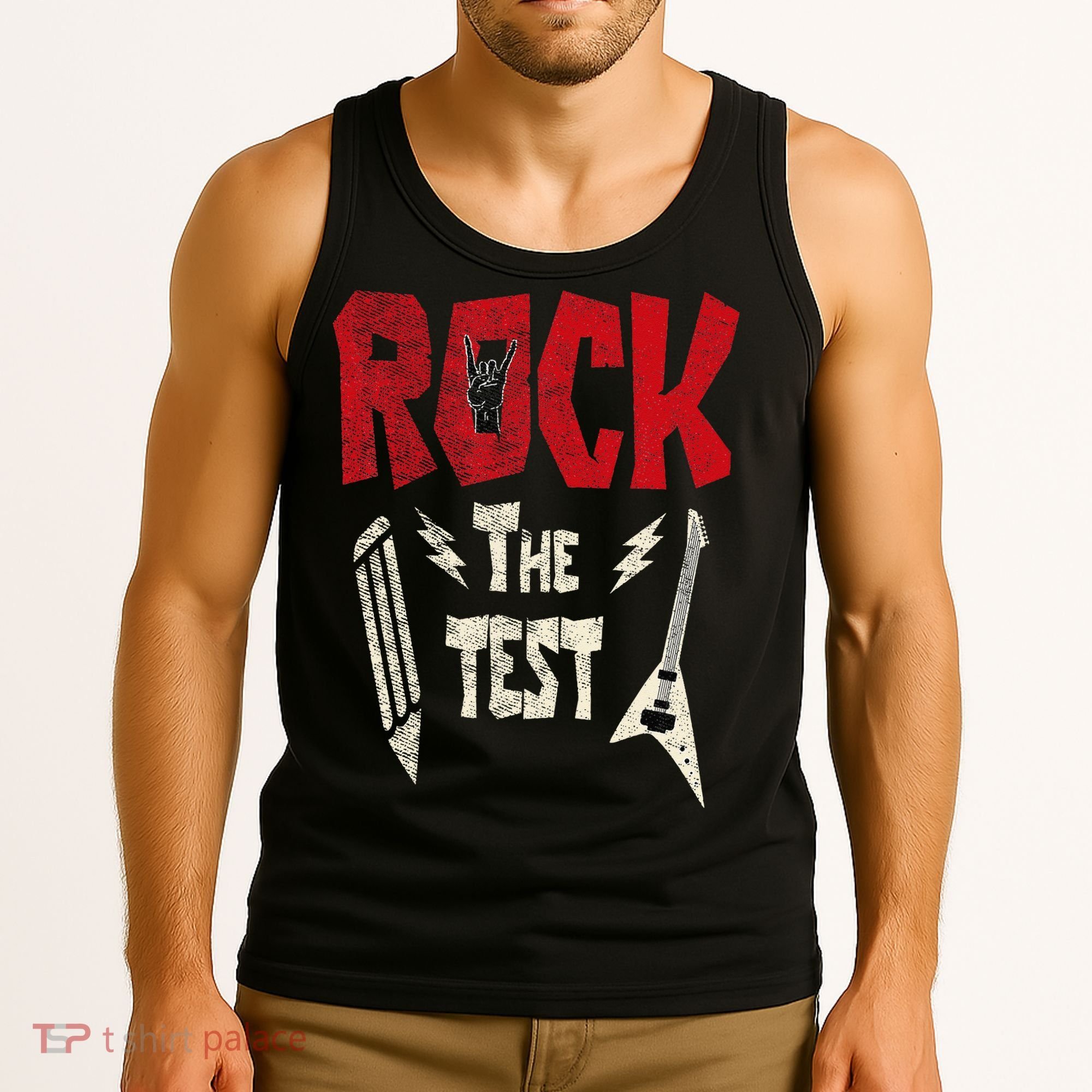 Test Day Rock The Funny Rock Teacher Student Testing Exam Tank Top