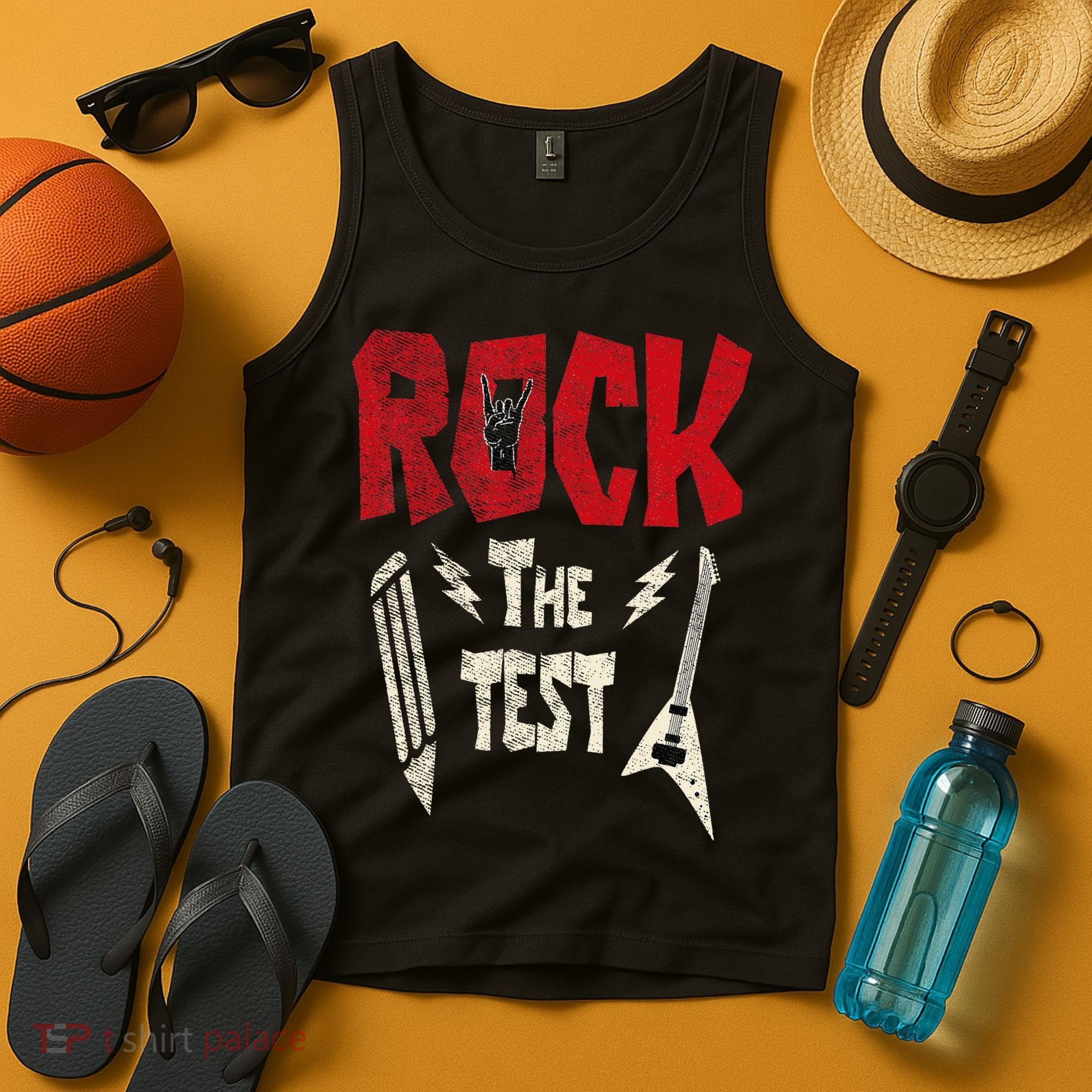 Test Day Rock The Funny Rock Teacher Student Testing Exam Tank Top