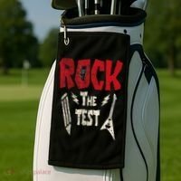 Test Day Rock The Funny Rock Teacher Student Testing Exam Golf Towel thumb 2