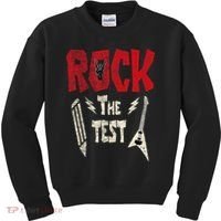 Test Day Rock The Funny Rock Teacher Student Testing Exam Kids Sweatshirt thumb 0