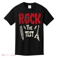 Test Day Rock The Funny Rock Teacher Student Testing Exam Kids T-Shirt thumb 0