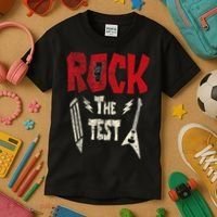 Test Day Rock The Funny Rock Teacher Student Testing Exam Kids T-Shirt thumb 3
