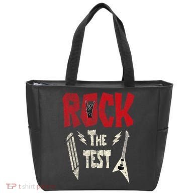 Test Day Rock The Funny Rock Teacher Student Testing Exam Tote Bag