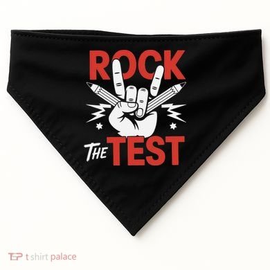 Testing Day Rock The Test Rock Music Teacher Student USA-Made Doggie Bandana