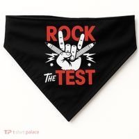 Testing Day Rock The Test Rock Music Teacher Student USA-Made Doggie Bandana thumb 0