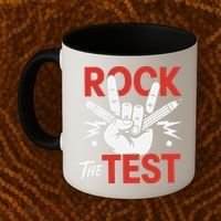 Testing Day Rock The Test Rock Music Teacher Student Coffee Mug thumb 2