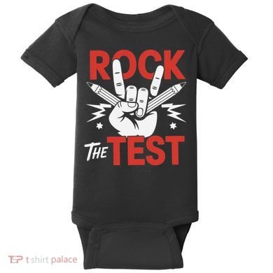 Testing Day Rock The Test Rock Music Teacher Student Baby Bodysuit