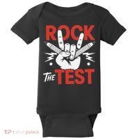 Testing Day Rock The Test Rock Music Teacher Student Baby Bodysuit thumb 0