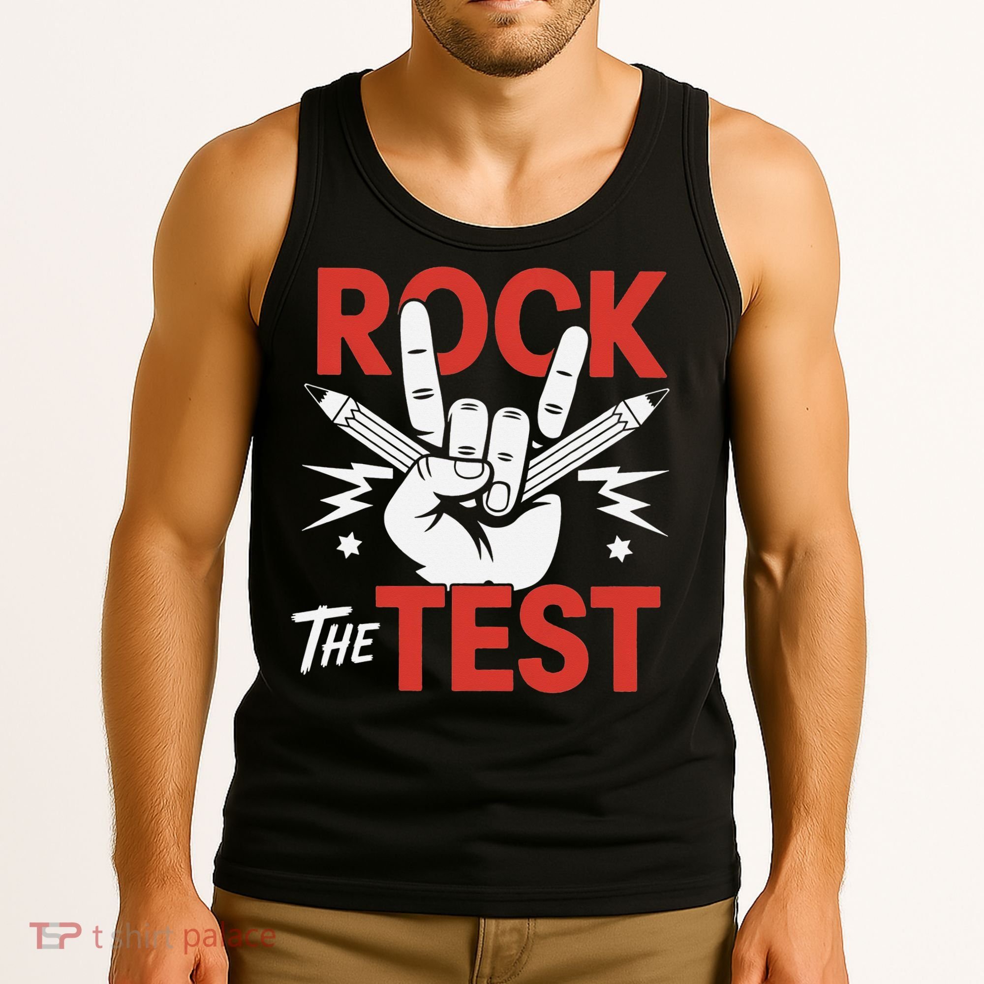 Testing Day Rock The Test Rock Music Teacher Student Tank Top